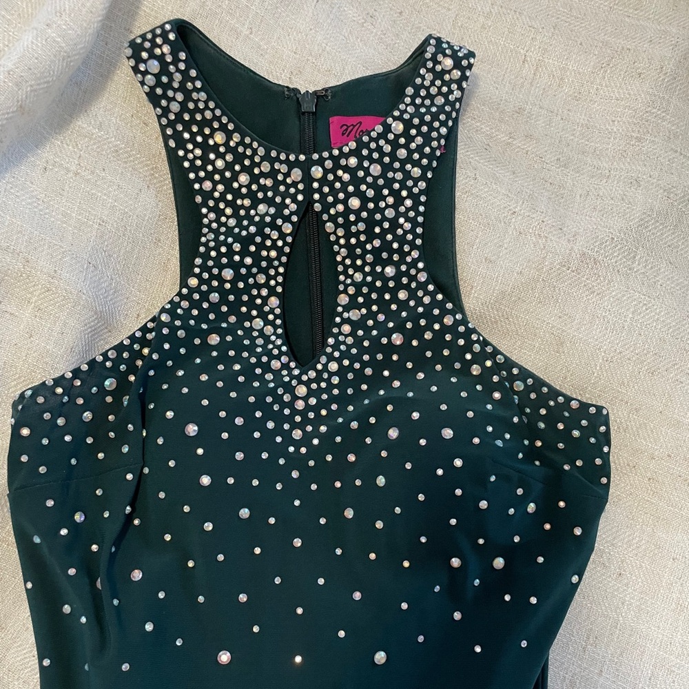 Morgan & Co Green Embellished Prom Dress